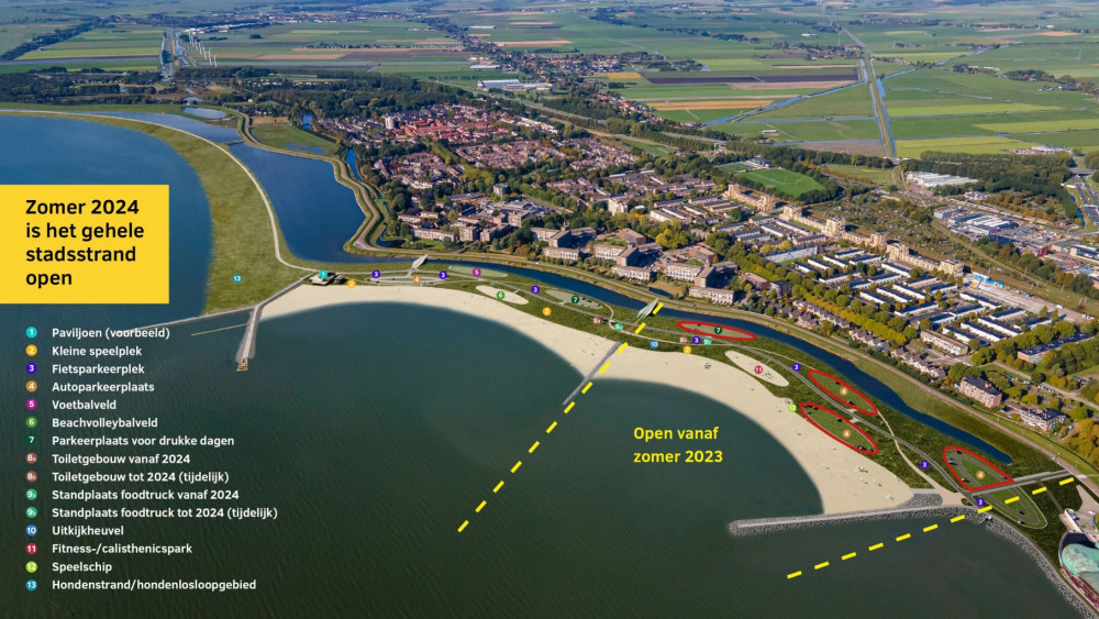 Plattegrond van het Hoornse stadsstrand
