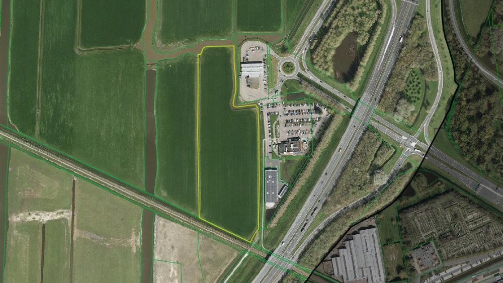 De beoogde locatie bij de A7