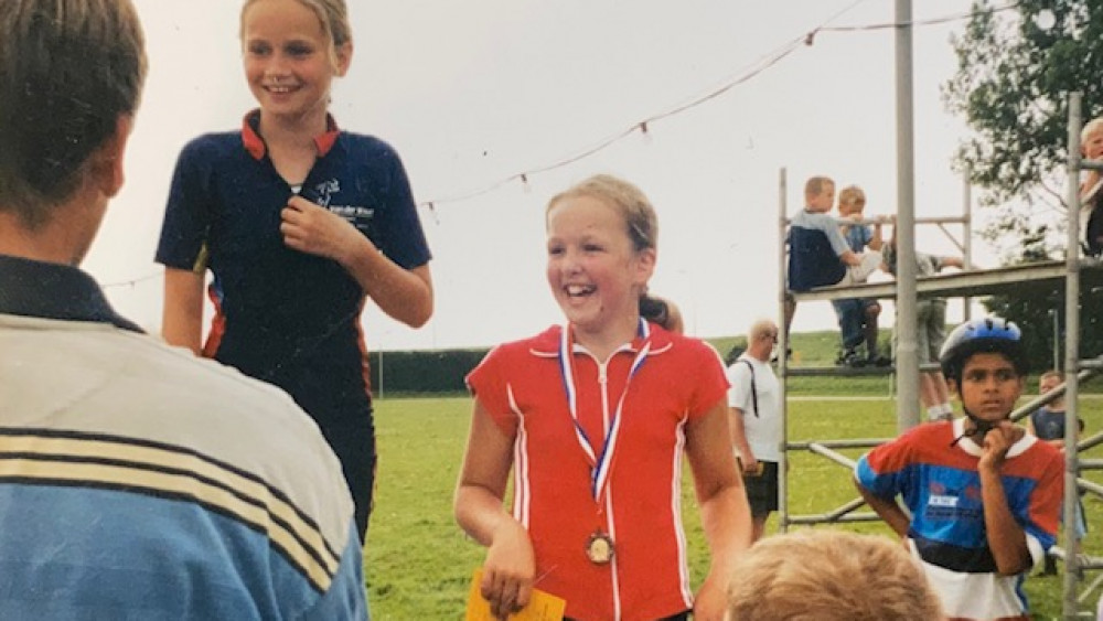 Irene wint een skeelerwedstrijd 