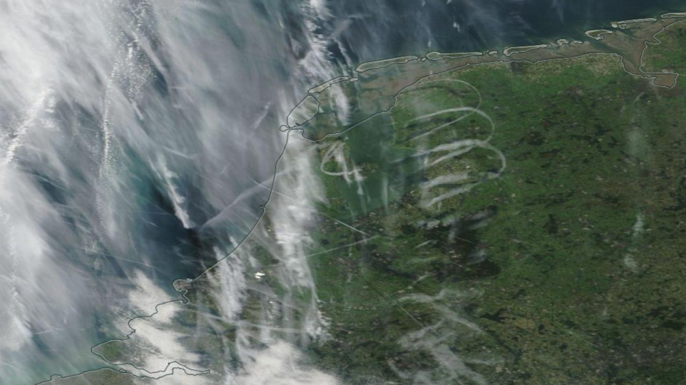Halve cirkels op sattelietbeeld